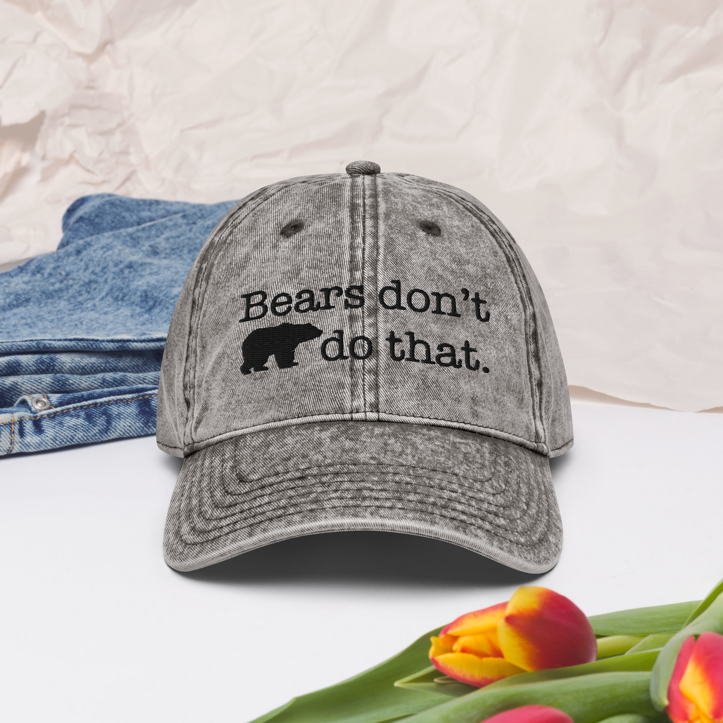 "Bears don't do that." Embroidered Vintage "Parent Style" Ball Cap