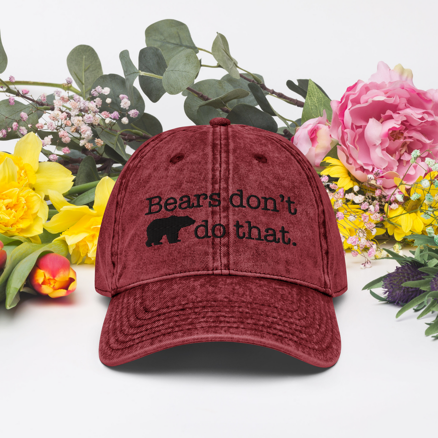 "Bears don't do that." Embroidered Vintage "Parent Style" Ball Cap