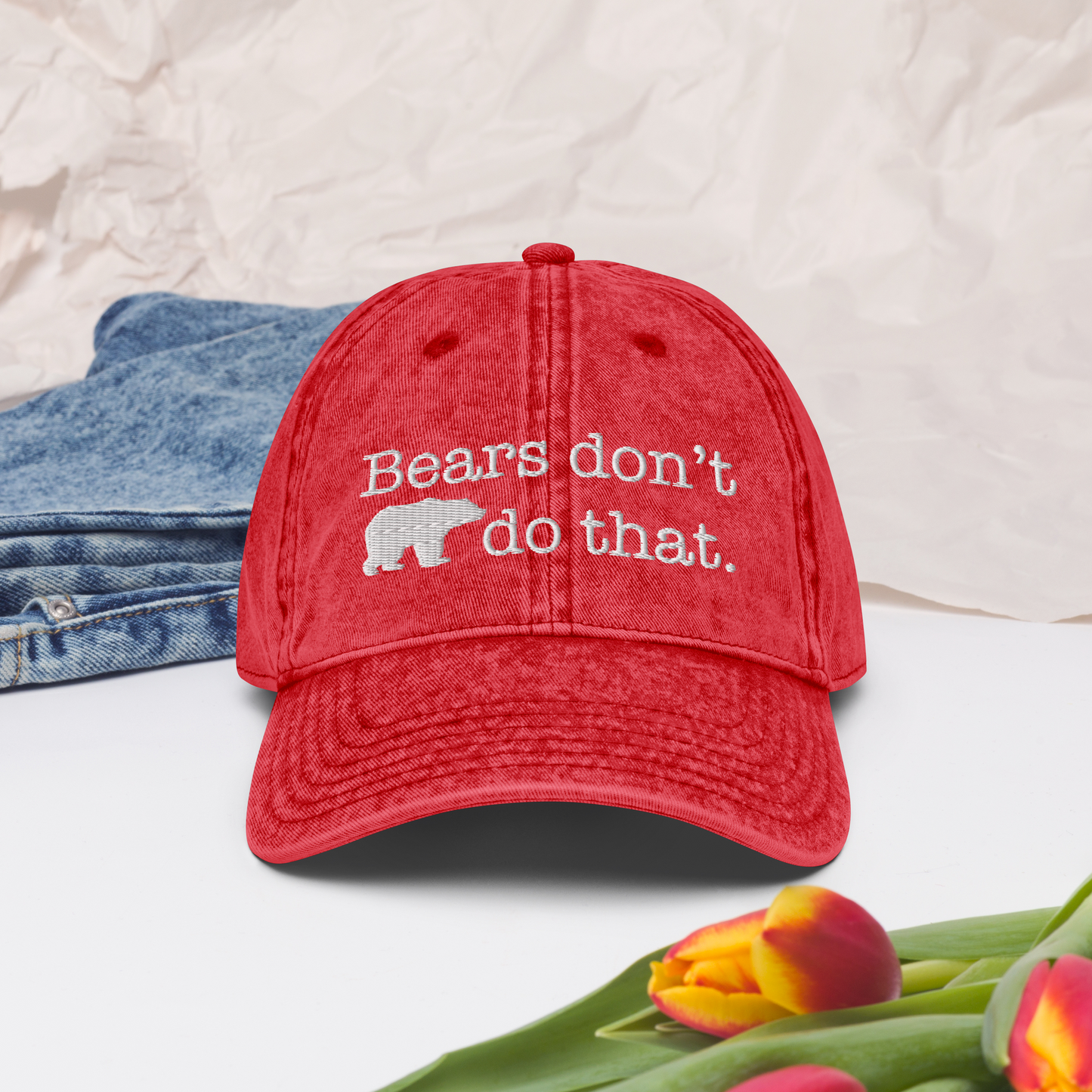 "Bears don't do that." (wt) Embroidered Vintage "Parent Style" Ball Cap