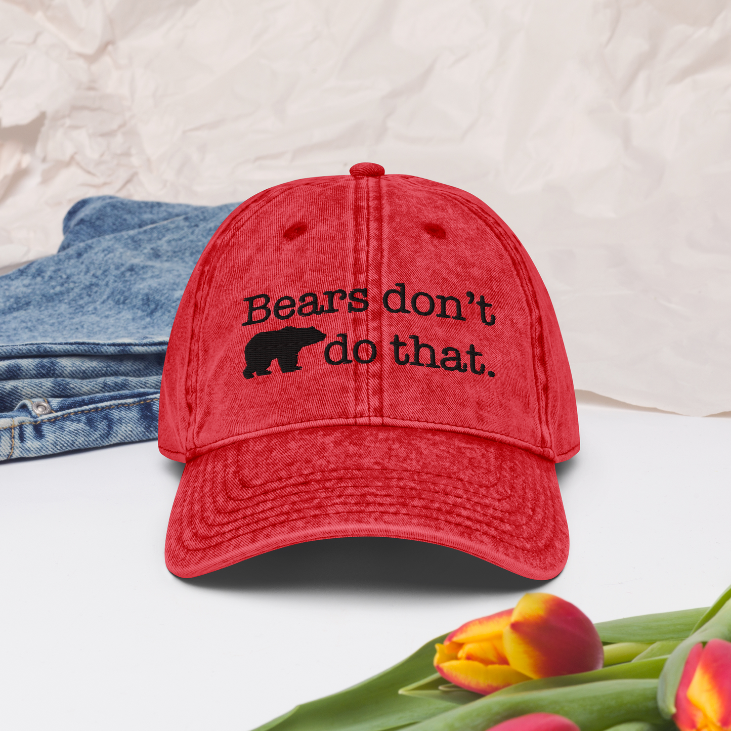 "Bears don't do that." Embroidered Vintage "Parent Style" Ball Cap