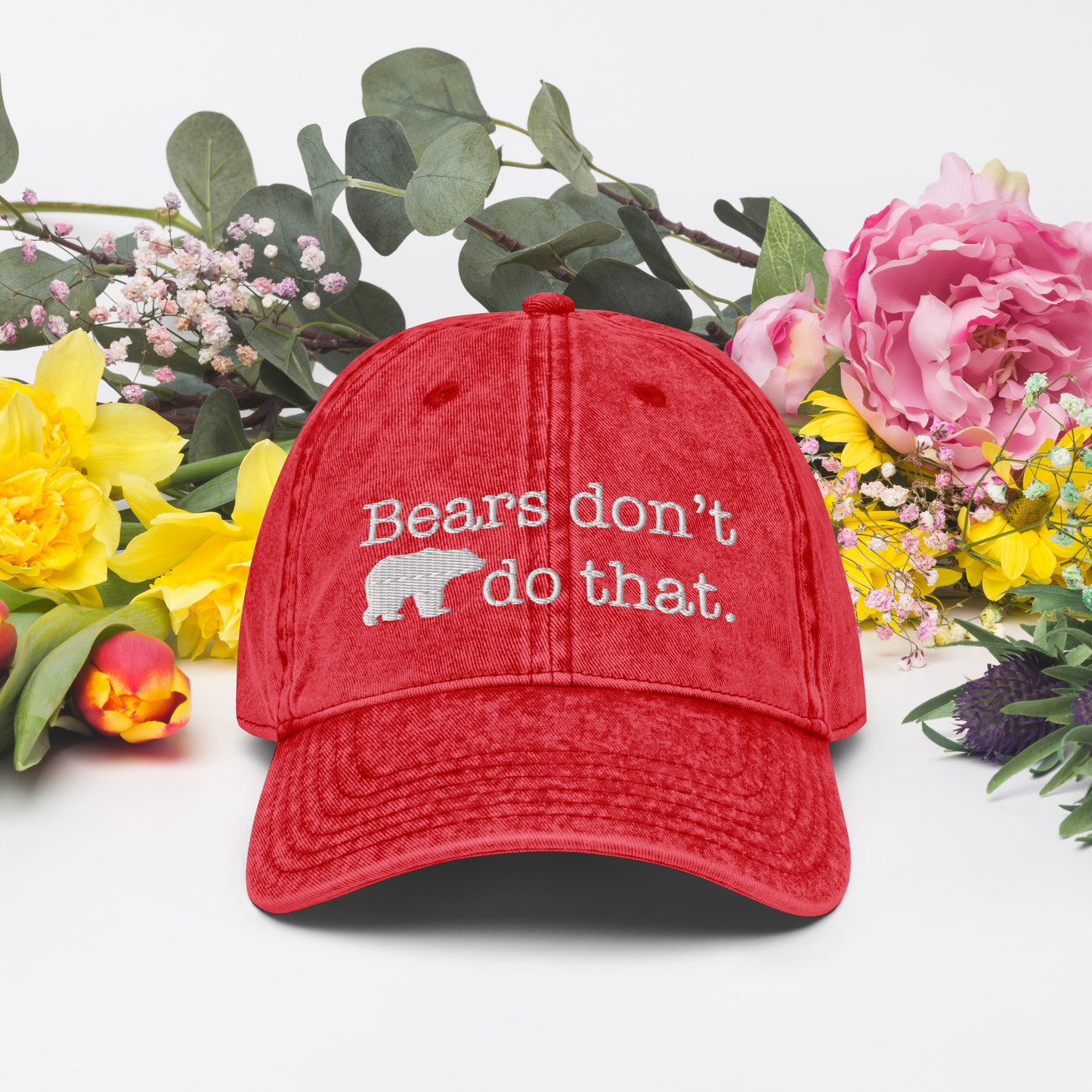 "Bears don't do that." (wt) Embroidered Vintage "Parent Style" Ball Cap