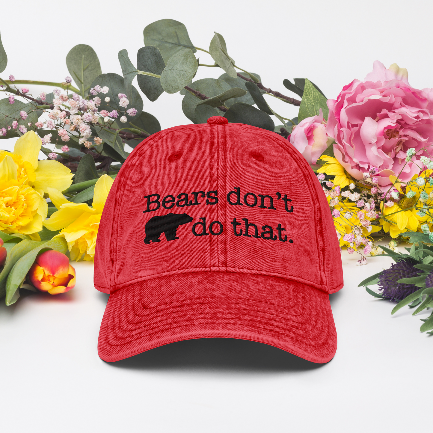 "Bears don't do that." Embroidered Vintage "Parent Style" Ball Cap