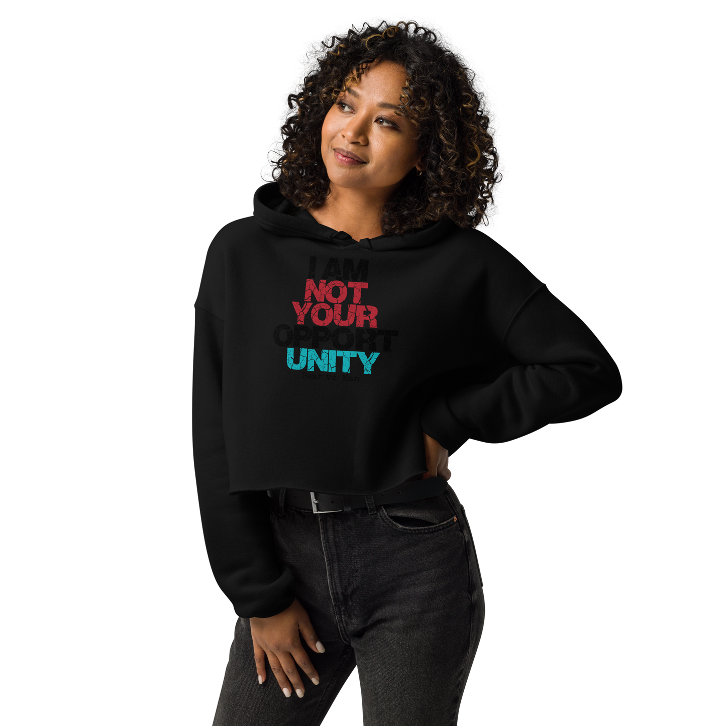 "Unity" Cropped Raw Edge Hoodie (Gender Inclusive)