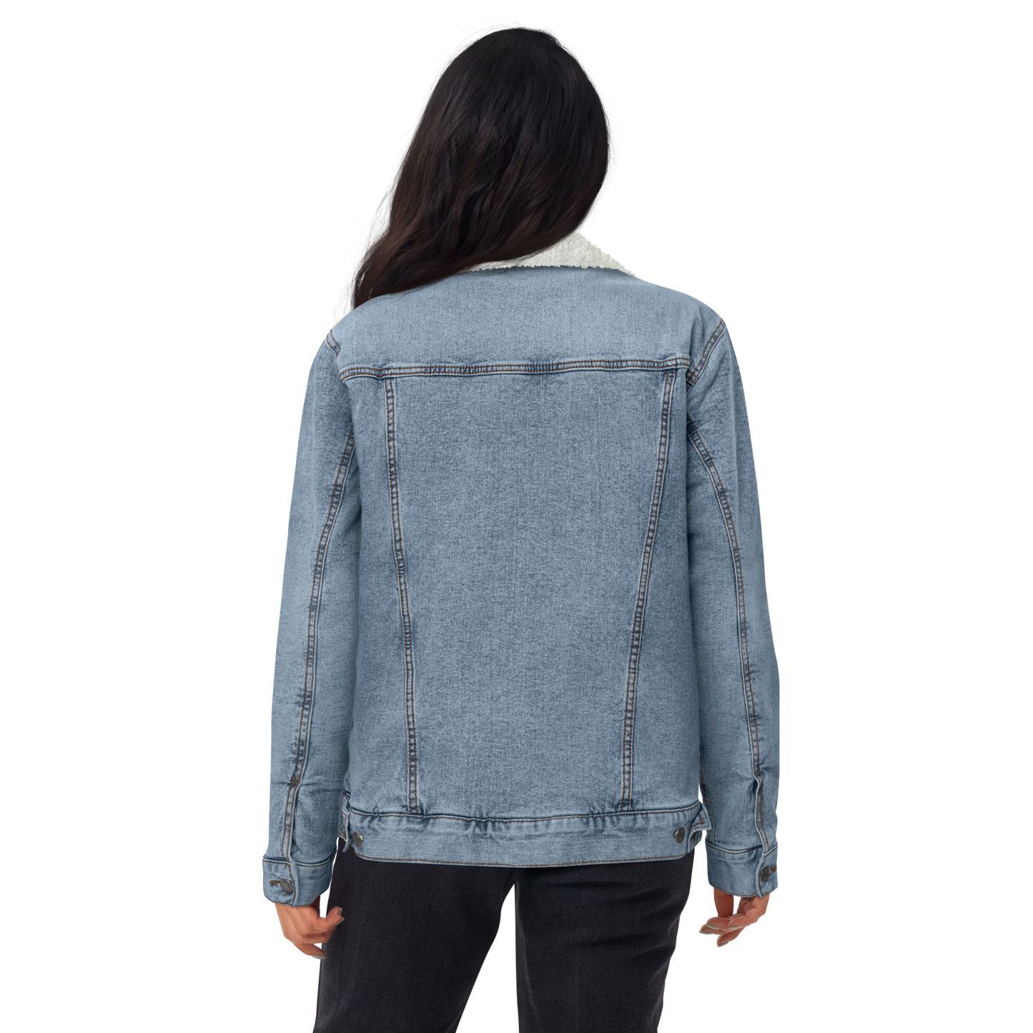 "Exhausted" Denim Sherpa Jacket (Gender Inclusive)