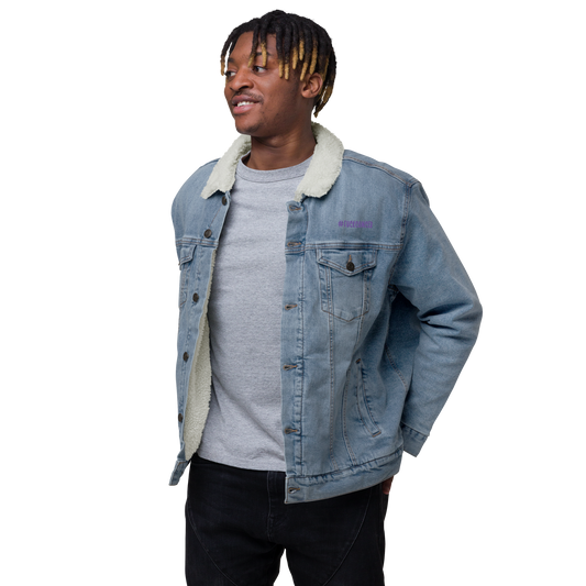 "#FuckCancer" Style 2 Denim Sherpa Jacket (Gender Inclusive)