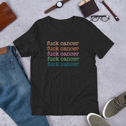 "fuck cancer" x 5 Heather Coloured Bella & Canvas T-shirt (Gender Inclusive)