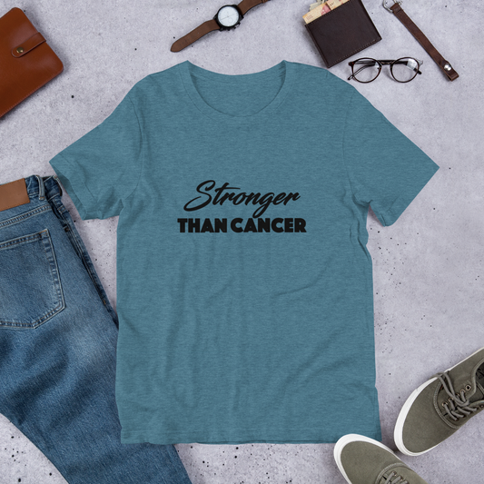 "Stronger Than Cancer" Style 2 Heather Coloured Bella & Canvas T-shirt (Gender Inclusive)