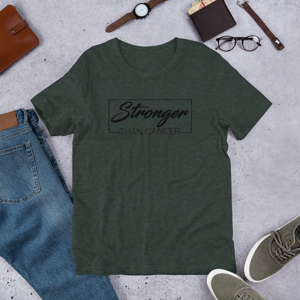 "Stronger Than Cancer" Heather Coloured Bella & Canvas T-shirt (Gender Inclusive)