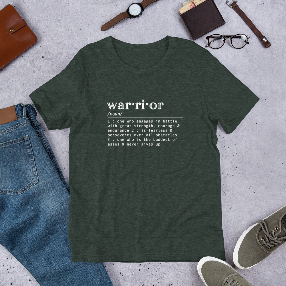 "Warrior" (wt) Heather Coloured Bella & Canvas T-shirt (Gender Inclusive)