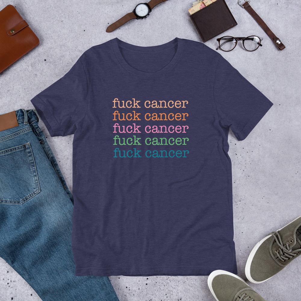 "fuck cancer" x 5 Heather Coloured Bella & Canvas T-shirt (Gender Inclusive)