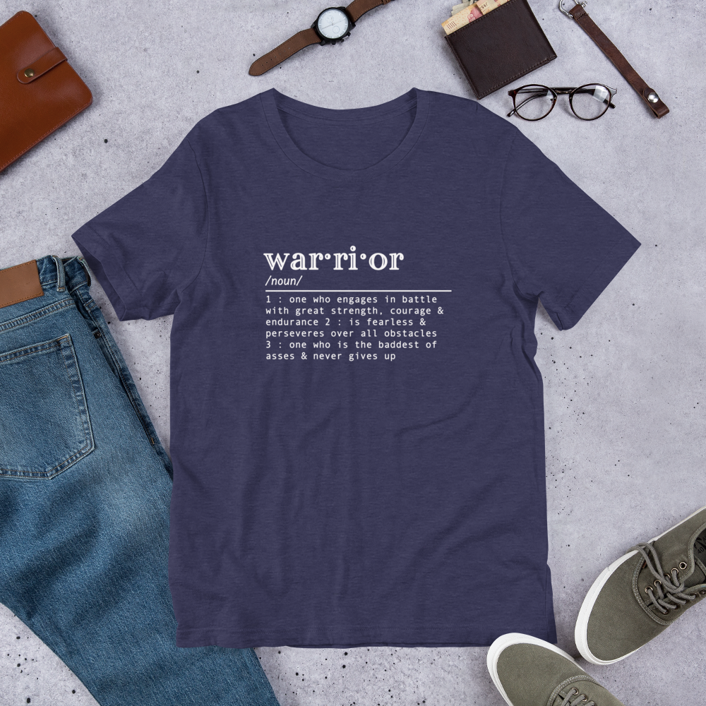 "Warrior" (wt) Heather Coloured Bella & Canvas T-shirt (Gender Inclusive)