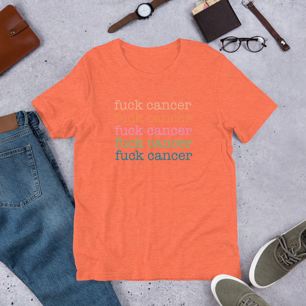 "fuck cancer" x 5 Heather Coloured Bella & Canvas T-shirt (Gender Inclusive)