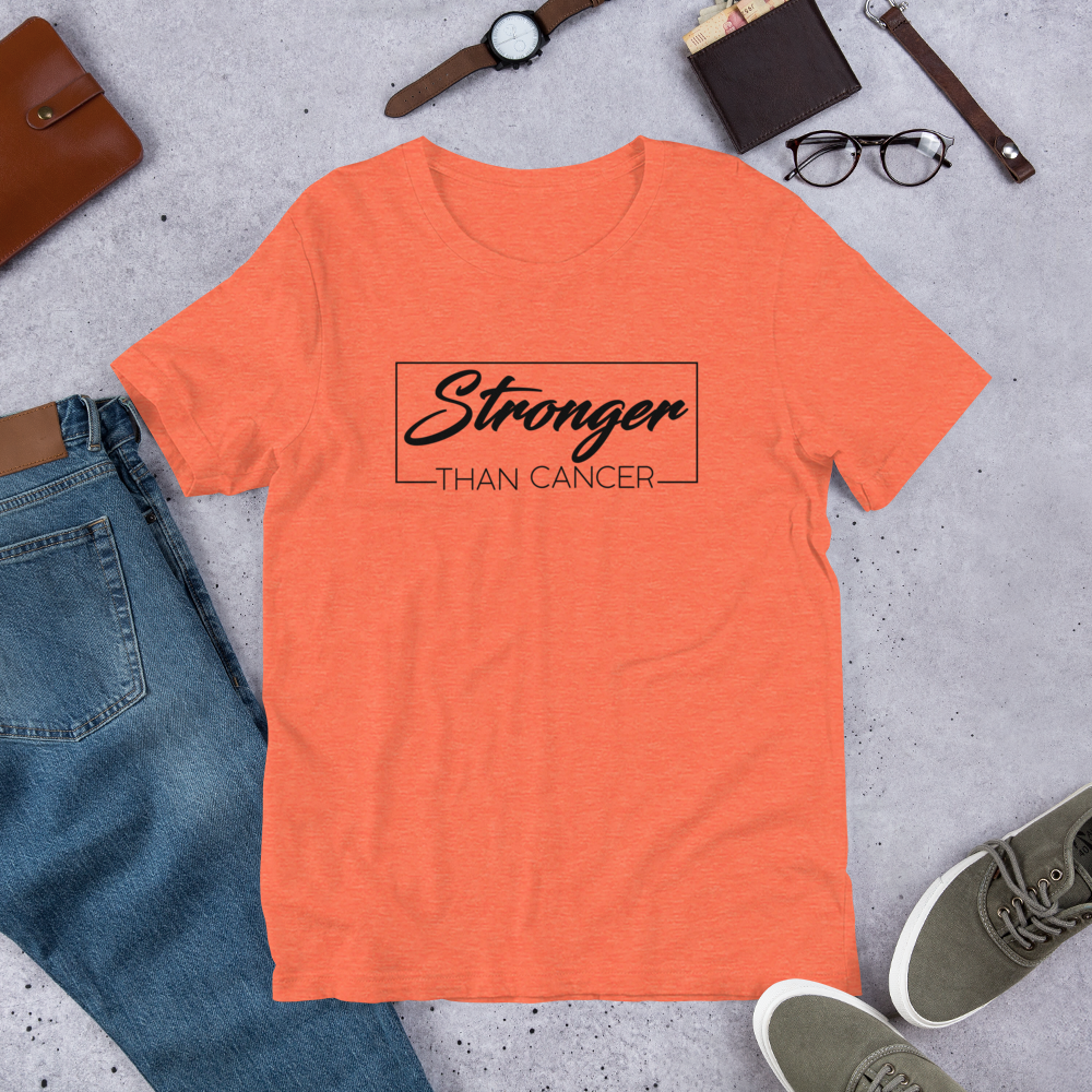 "Stronger Than Cancer" Heather Coloured Bella & Canvas T-shirt (Gender Inclusive)