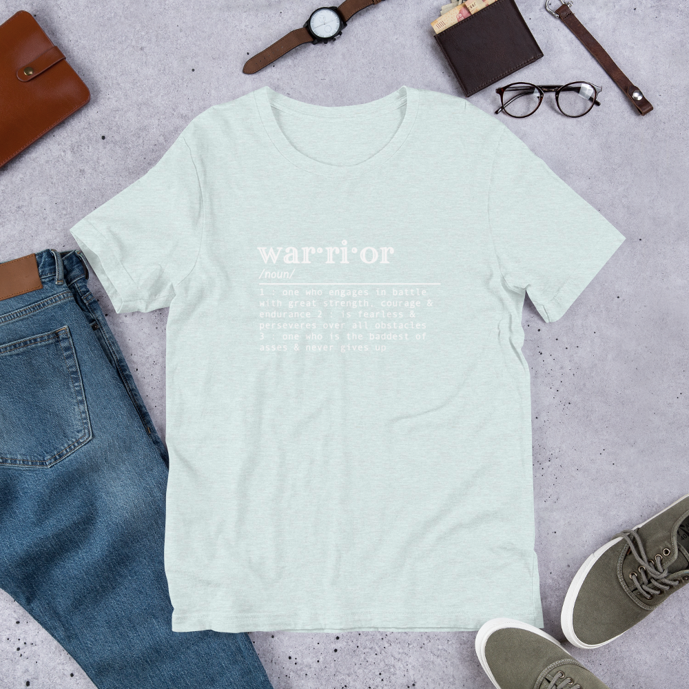 "Warrior" (wt) Heather Coloured Bella & Canvas T-shirt (Gender Inclusive)