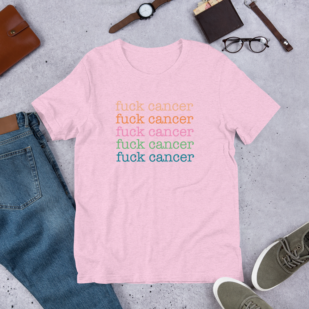 "fuck cancer" x 5 Heather Coloured Bella & Canvas T-shirt (Gender Inclusive)