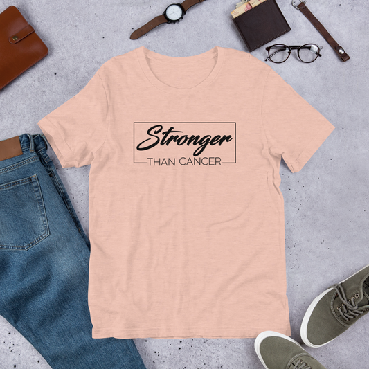 "Stronger Than Cancer" Heather Coloured Bella & Canvas T-shirt (Gender Inclusive)