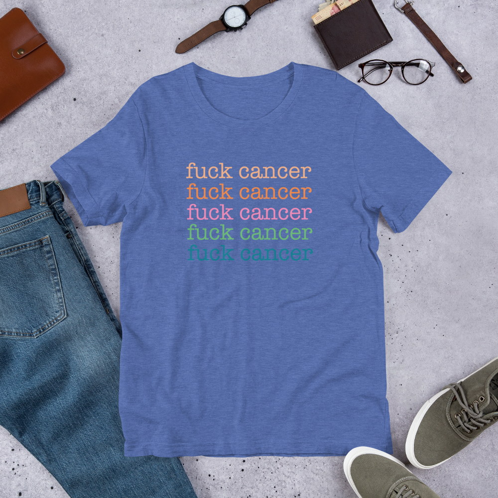 "fuck cancer" x 5 Heather Coloured Bella & Canvas T-shirt (Gender Inclusive)