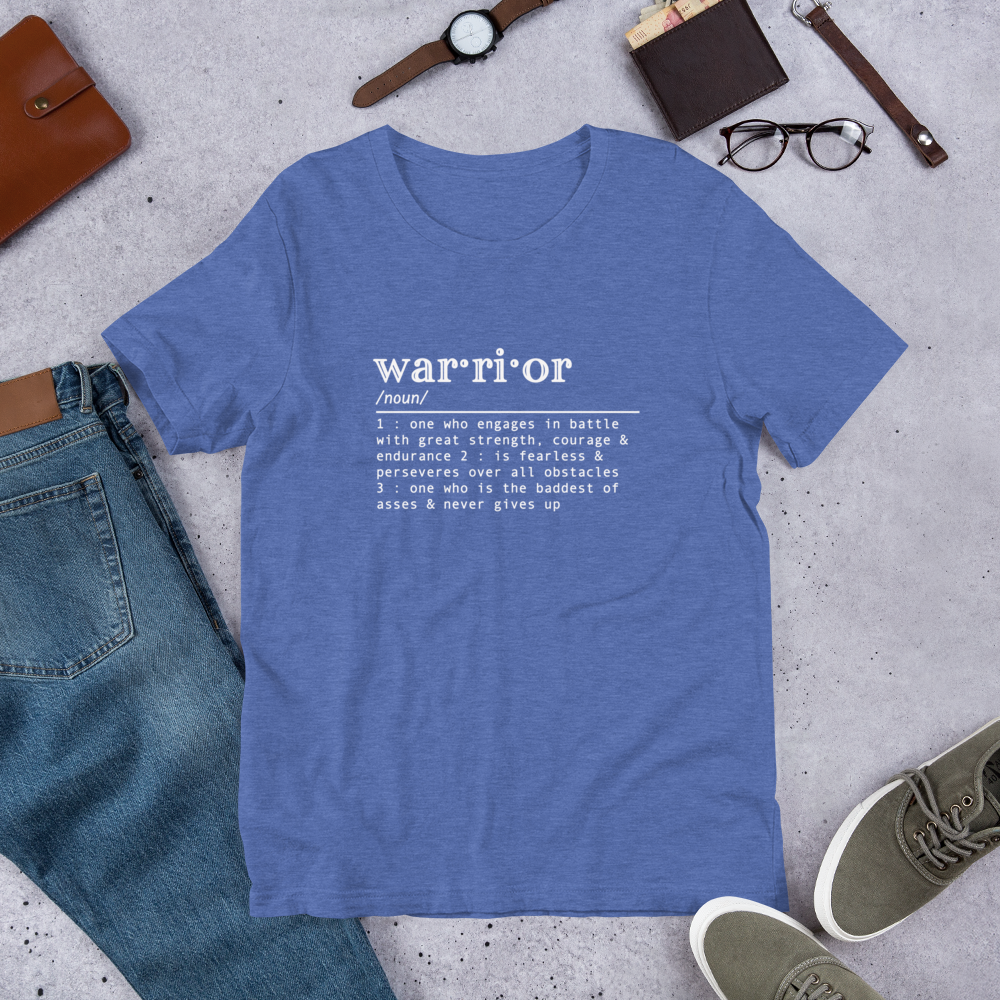 "Warrior" (wt) Heather Coloured Bella & Canvas T-shirt (Gender Inclusive)